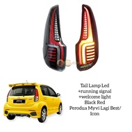 (1 Year Warranty)Perodua Myvi Lagi Best Icon 2011 - 2017 Dynamic Albino LED Tail Lamp With Running S
