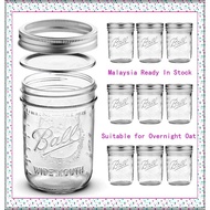 [Fun cup]500ML Air-tight Glass Mason Jar with Great Quality Used for All Kinds of Jam and Food Very Suitable for Overnight Oat Malaysia Ready in Stock.