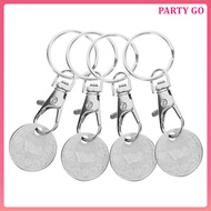 4 Pcs Key Supermarket Trolley Shopping Token Keychain uiran
