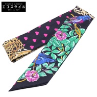 愛馬仕 JUNGLE LOVE 真絲 Twilly 絲巾 [二手]