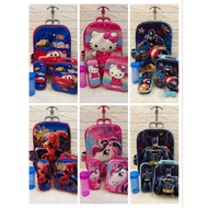 IMPORTED 3D 4 IN 1 CHILDREN'S TROLLEY BAG//3 WHEEL TROLLEY BAG