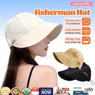 Japan Women UV Sun Hat Fashion Adjustable Foldable Drawstring Fisherman Hat Large Brim Beach Hat Dou