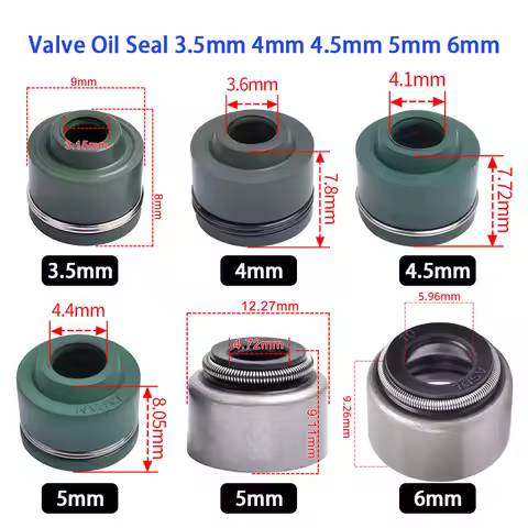 16pc 3.5mm 4mm 4.5mm 5mm 6mm Motorcycle Engine Intake & Exhaust Valve Stem Oil Seal For Honda For Ya