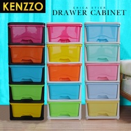 KENZZO : Erica 5 Tier Transparent &amp; Mix Color Plastic Drawer Cabinet Plastic Storage/ Organizer Plastic Cabinet