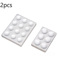 Professional 2pcs Ceramic Well Plate Set, Durable 6-Hole and 12-Hole Reaction Plate for Labs, School