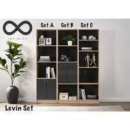 Infinity Levin File Cabinet / Storage Cabinet / Bookshelf / Utility Shelf (Natural + Grey)