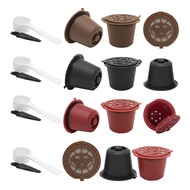 Reusable Coffee Maker Capsule Filters For Nespresso Machine Coffee With Brush Spoon Set Food Grade Plastic Accessories