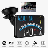 【ในสต็อก】 Auto HUD Head Up Display GPS Beidou รถ Hud Speedometer เข็มทิศระดับความสูงรถโปรเจคเตอร์กว่