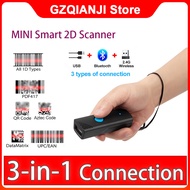 Mini Bluetooth Wireless 1D 2D Portable Barcode Scanner Handheld 3 in 1 QR Code 2.4G Connection Pocke