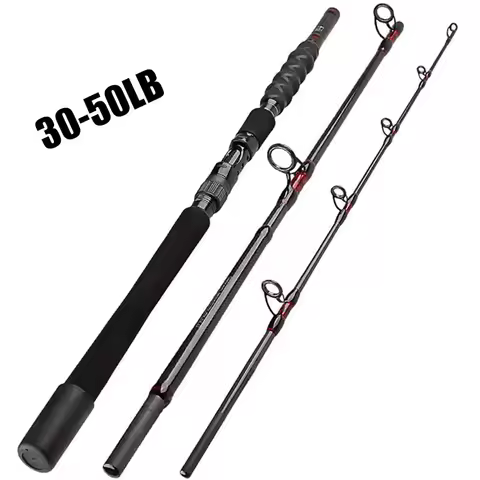 Fishing Rod 20-50Lb 1.8-2.7m 3 Section Baitcasting Spinning Rod Test 20kg Heavyweight Lure Casting T