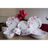 Vantage Set Makan Malam Dinner Set Pink Oleander 20 Pieces