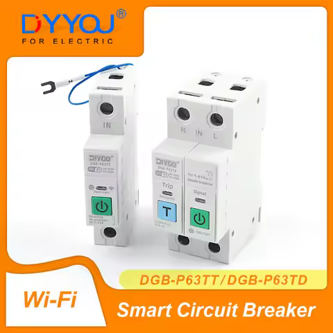 1P/2P WIFI Circuit Breaker Remote Control Monitoring Smart Switch Overload Over Voltage Current Prot