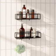【Umbra】壁掛式浴室置物架2件(墨黑) | 收納架