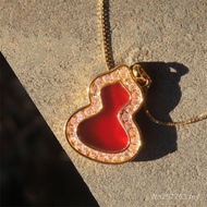 Pendant Transfer au750 Gold Lucky All-Match Gourd Female Red Agate Colorful Gold Water Shellfish 18k