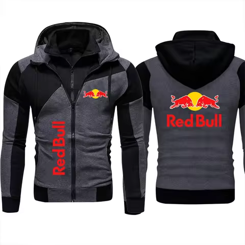 Red Bull Logo 2025 Men's Motorcycle Jacket Blazer Sports Zipper Jacket Red Bull Men's Spring Clothin