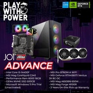 JOI GAMING PC POWERED BY MSI ADVANCE ( CORE I5-14400F, 16GB, 5XXGB, RTX4060TI 8GB )