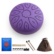 mubbmy 6-Inch Steel Tongue Drum 11 Notes Handpan C Key with Mallet Finger Picks Percussion Musical I