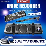 ✖♨◑Dash Cam Lenovo 1080P HD Car Dual Lens Dash Cam Media Rear View Mirror Recorder Dash Cam For Car