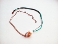 海水綠自家設計淡水珍珠腳鏈-Sea Breeze系列