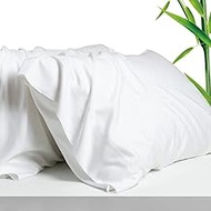 Bamboo Pillowcases Set of 2, Cooling Soft White Pillow Cases Pillow Protector, Envelope Closure King Size 20x40