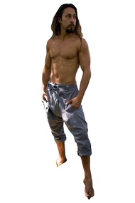 AJJAYA Mens Cotton Pants Grey Drop Crotch Harem Alibaba Yoga Comfortable Breathable One Size Loose F