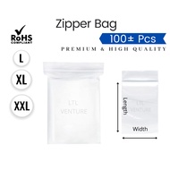 EXTRA BIG Zipper Bag LDPE Ziplock Travel Storage Plastic Transparent Clear (100 Pcs) 8x12/9x14/10x16/12x18/15x20/20x20