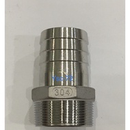 HOSE NIPPLE STAINLESS STEEL 304 PIPE FITTING HOSE NIPPLE CONNECTOR JOINT KC NIPPLE 1/2'',3/4'',1''BS