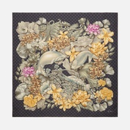 House On The Klong Silk Twill Printed Scarf - Green/Gold