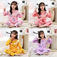 1002  ROUND NECK LACE  Kids/Baby Pajamas Baju Tidur Perempuan 3-13Y Baju budak perempuan baju tidur budak murah baju kelawar sleepwear