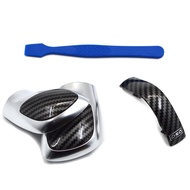 Chrome Matt With Leather Shift Knob Gear Side Cover DSG Emblem For VW Golf 6 7 R GTI Passat B7 B8 CC