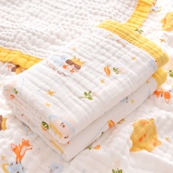 Newborn baby bath towel newborn cotton gauze baby childrens bath towel six layer blanket cover one p
