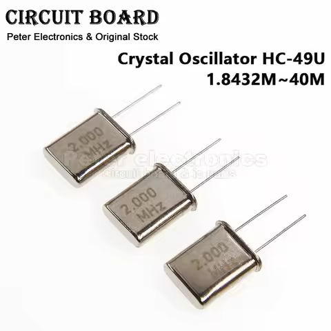 (2-10pcs) Crystal Oscillator HC-49U 1.8432M 40M 4MHz 8MHz 12MHz 16MHz 24MHz 11.0592MHz 3.579MHz Quar