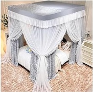 Grey white double decker bed canopy for girls' bedrooms, 2-in-1 bed curtain mosquito net for single double beds, perfect birthday gift (Size : 180X220cm/71X87inch)