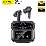 Awei Bluetooth Earphones Smart Touch Screen Bluetooth 5.4 ANC+ENC Noise Cancelling Wireless Earbuds With Microphone