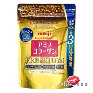 (31 วัน ซองทอง) Meiji Amino Collagen Premium 5000mg 217g 31 วัน แบบซอง รุ่นพรีเมียม เพิ่ม เซรามิโดะ + Hyaloronich + Q10 + Vitamin C