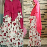 Elisya Hijab - Gamis Maxi Dress Romantic Bicycle White Monalisa Material - June Online Shop
