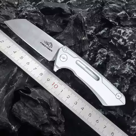 FREETIGER Tanto Folding Pocket Knife FT601 with D2 Blade CNC Steel Ball Bearing Hunting Camping EDC 