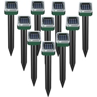 10 Pieces Solar Mouse Repellent, Sonic Gopher Repellent, Vole Repellent, Gopher Threat Deterrent, So