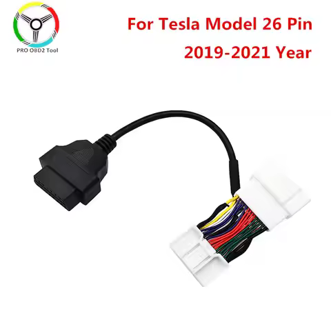 Tesla 26 Pin Male Female Connector Tesla Model 3 Model Y OBD II Diagnostic Harness Electronic Cable 