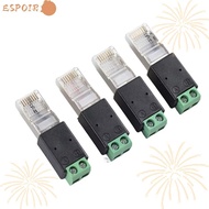 ESPOIR RJ45 Terminal Adapter,  Adapter 2PIN Terminal RJ45 to RS485 Converter, Splitter RJ45 Male Con