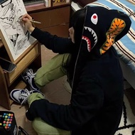 A Bathing Ape original Bape hooded splicing men Jacket loose cardigan zipper couple Jacket Jacket th