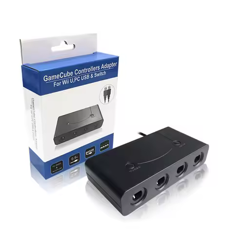 4 Ports GC Controllers USB Adapter Gamecube Controller Adapter Fit for Nintendo Switch Wii U / PC Co