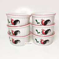 Ceramic Bowl Ramekin Bowl Rooster Cupcake, Small Container KPR4B 6 Pc