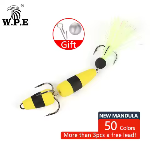 W.P.E Brand New MANDULA 50color Size L Bass Lure Soft Fishing Bass Lure Density Foam Swim Baits 5g w
