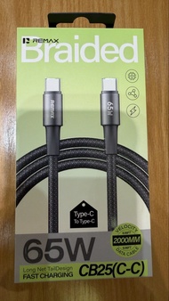 REMAX 65W 快充 Type-C to Type-C 充電線 2米