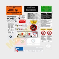 Stickers bmw E38 Series 7 Warning Set