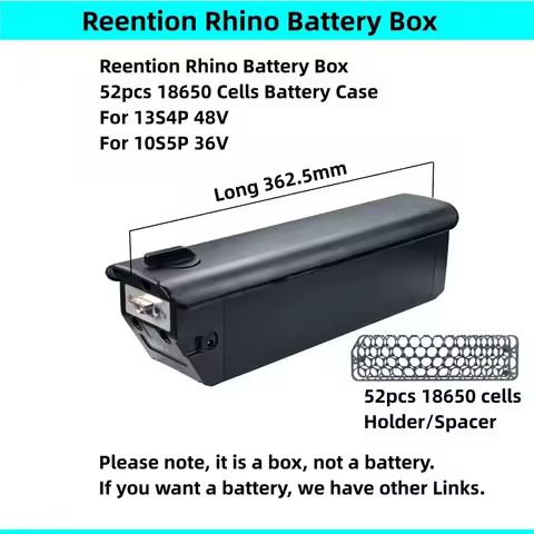 Reention Rhino 18650 Ebike Battery Box 36v 48v 52pcs 18650 cells Himo C26 Hidden E-bike Battery Box