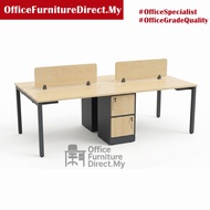4 Seater Workstation with Drawer Office Table Open Plan Desking System (Delivery and install KL) - 2