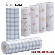 STABFOAM 1Roll/400Sheets Disposable Lazy Cleaning Rags, Dry Wet Dual-Use Degreased One-Time Dishclot