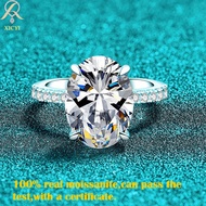8Ct Real Moissanite Ring 925 Sterling Silver Pass Diamond Tester GRA Certified D Color Egg Cut For W